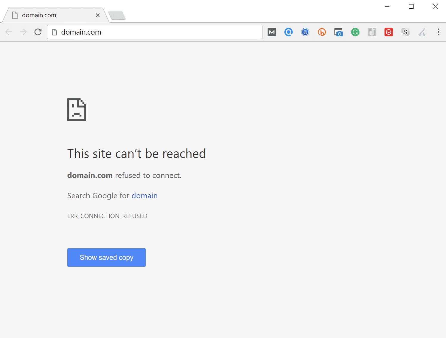 ERR_CONNECTION_REFUSED fejl i Google Chrome