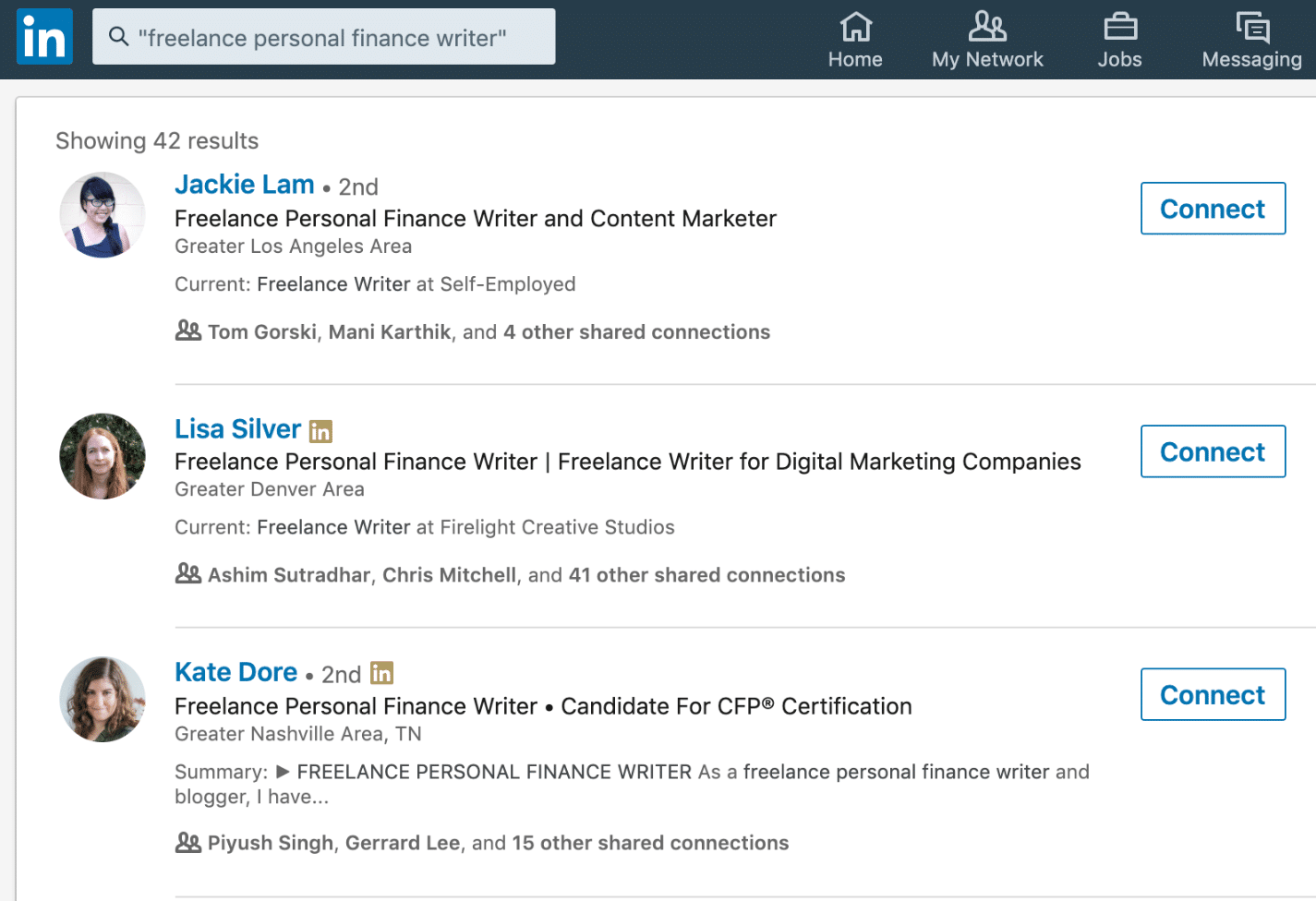 Freelance personal finance writer søgning på LinkedIn