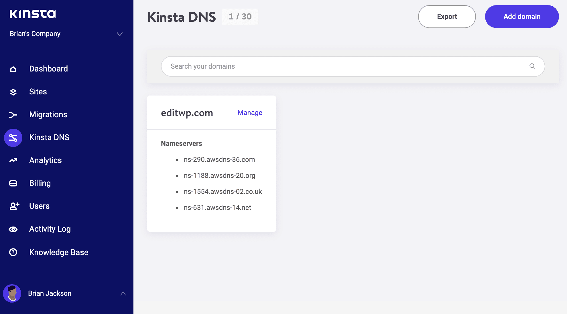 Kinsta DNS