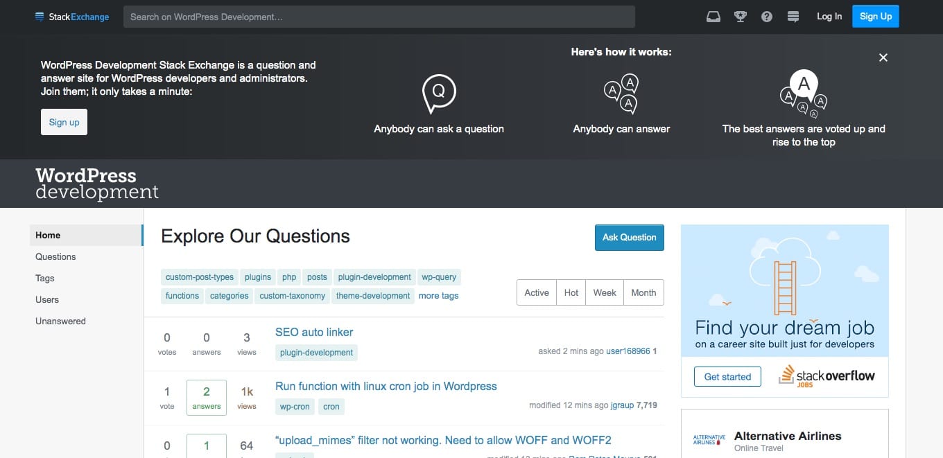 WordPress på Stack Exchange