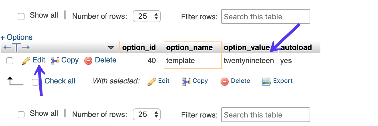 wp_options skabelon-navn