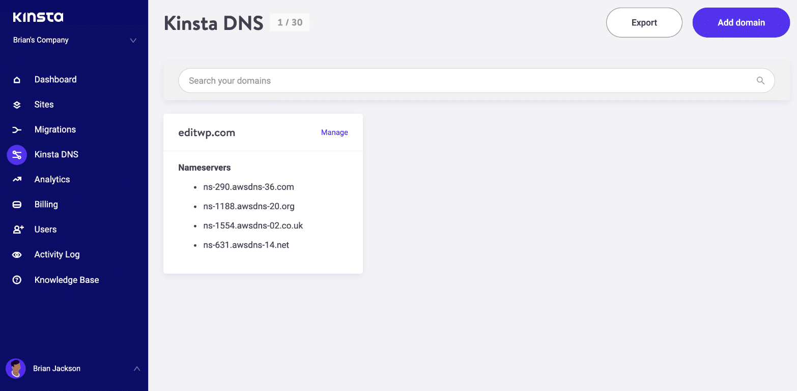 Kinsta DNS - Amazon Route 53