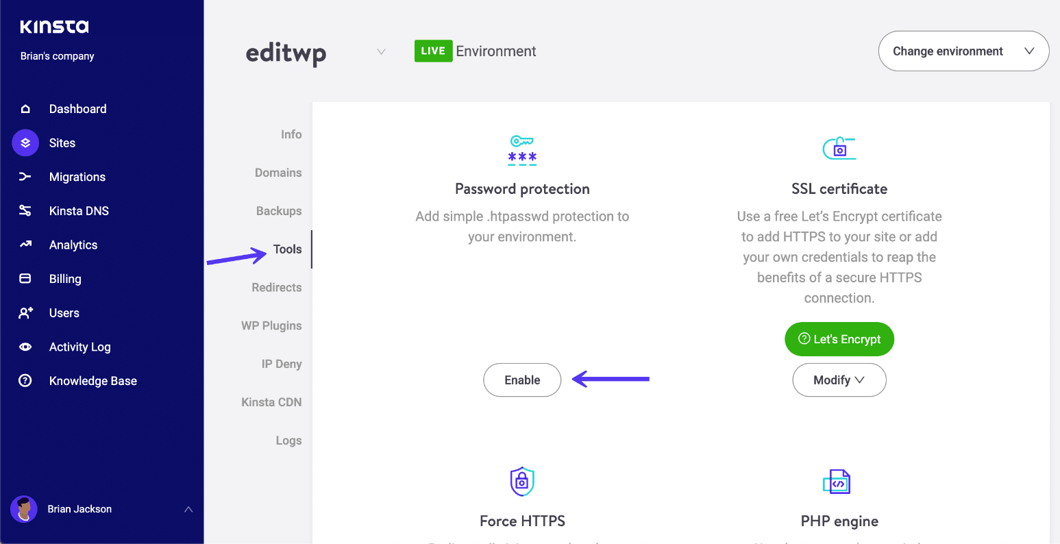 Aktivér .htpasswd beskyttelse