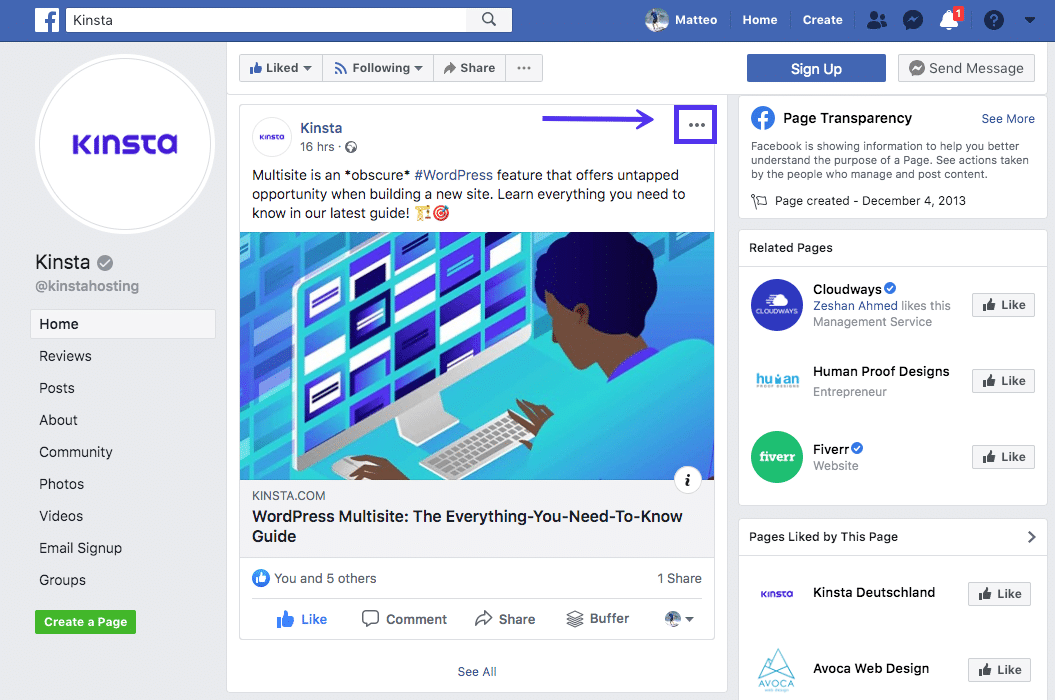 Facebooks embed funktion