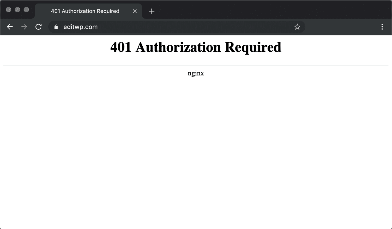 Nginx 401-tilladelse krævede fejl i Chrome