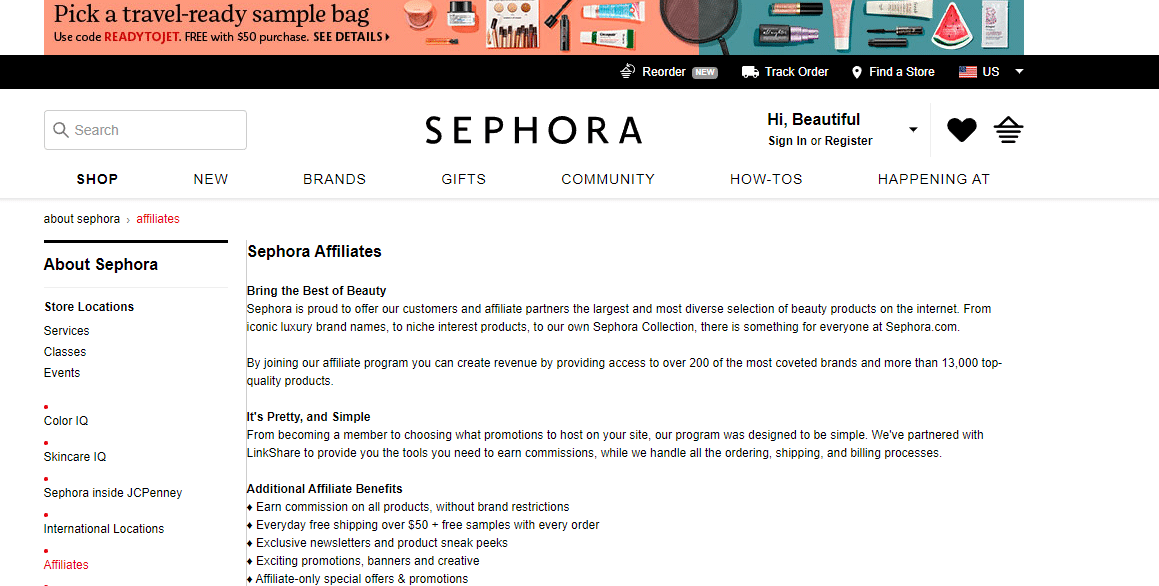 Sephora affiliate netværk