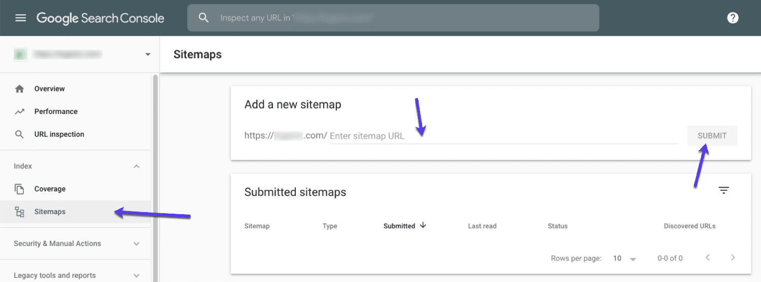 Føj et sitemap til Google Search Console