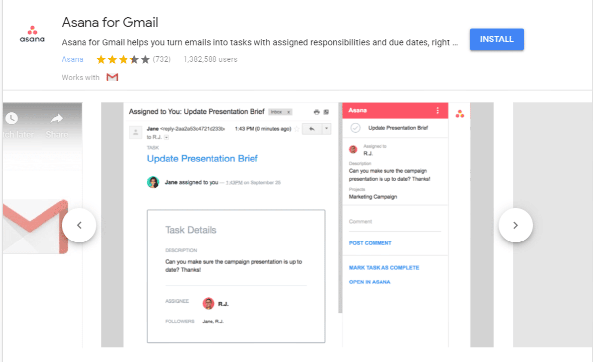 Asana til Gmail add-on