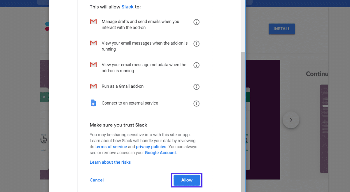 Giv tilladelse til din Gmail add-on