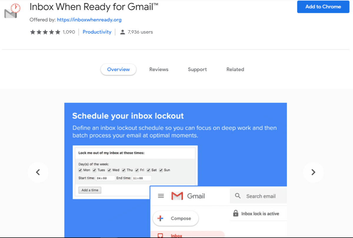 Inbox When Ready Gmail extension