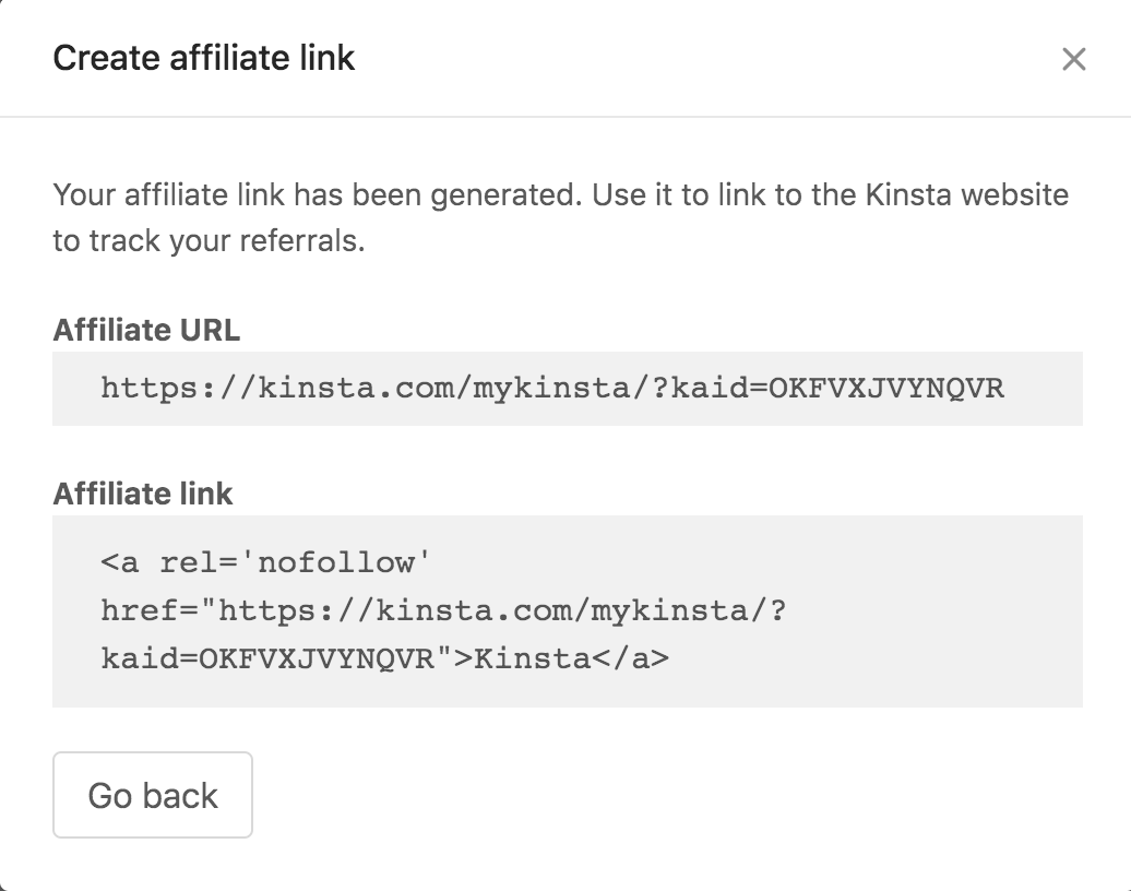 Oprettelse af et affiliate link