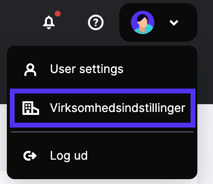 Få adgang til virksomhedsindstillinger i MyKinsta