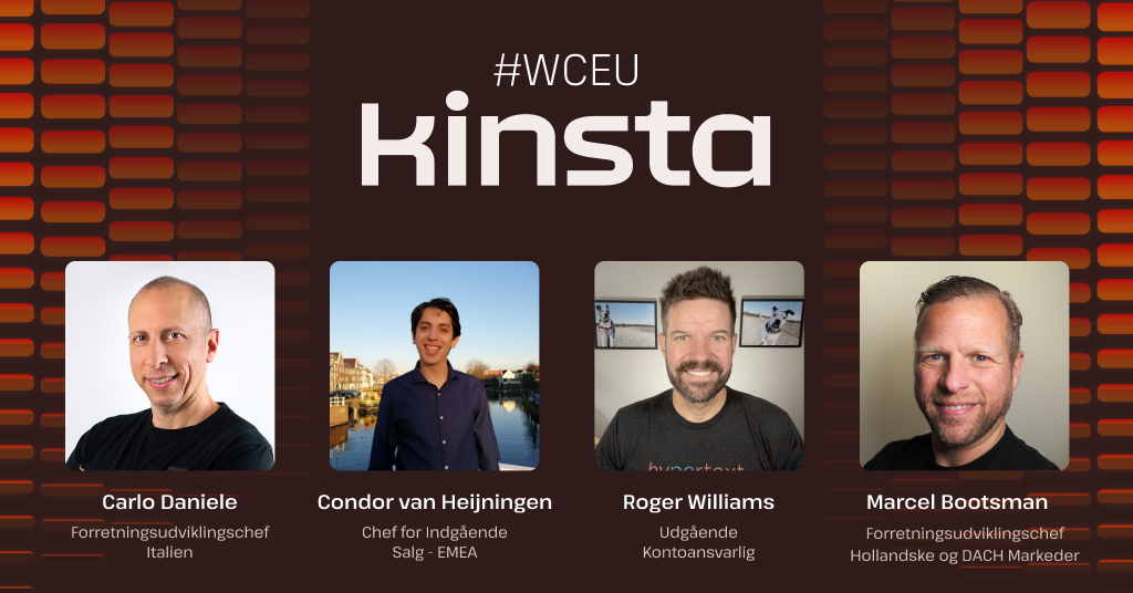 Billeder af WCEU deltagere fra Kinsta