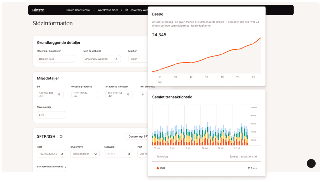 MyKinsta dashboard