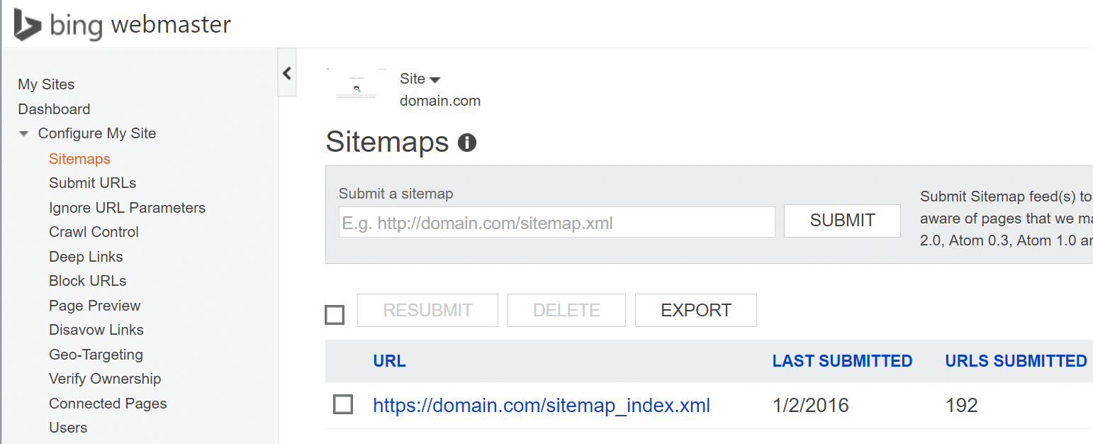 bing webmaster tools https