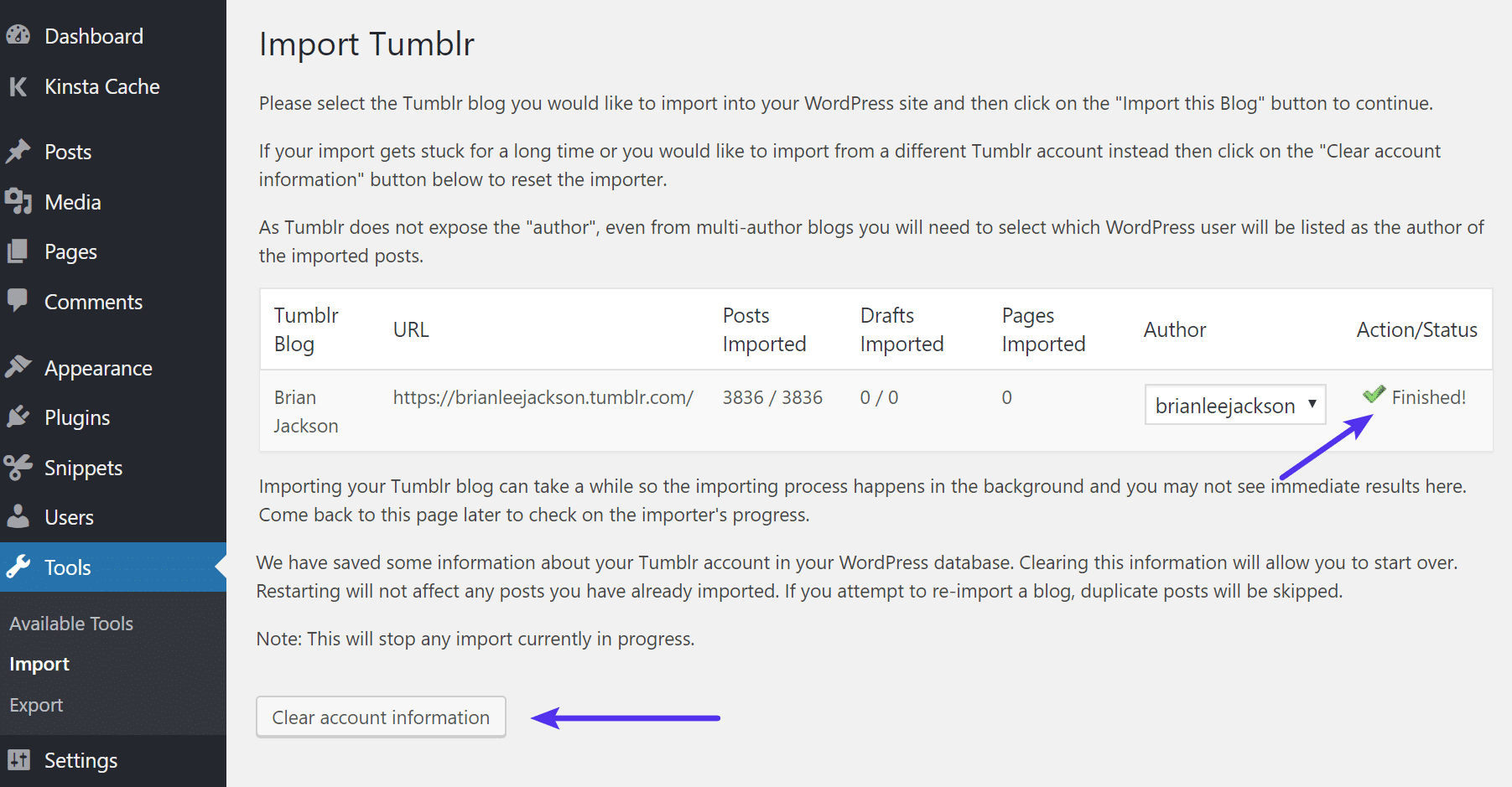 Importación de Tumblr terminada