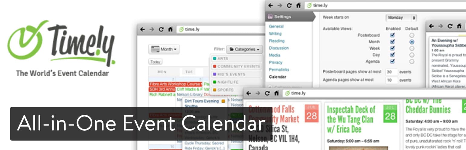 El plugin All-in-One Event Calendar para WordPress