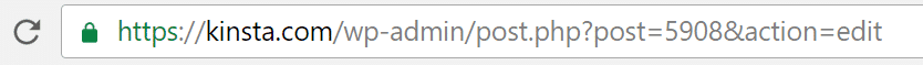 Post ID en la barra de dirección