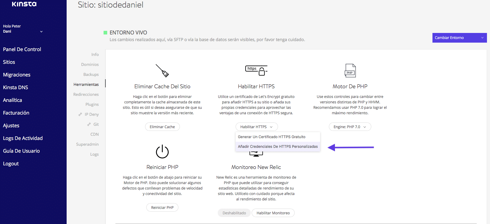 Instalar certificado SSL personalizado