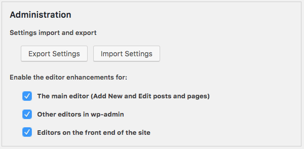 Desde la página de configuración del editor podemos añadir, eliminar y organizar los botones de la barra de herramientas de TynyMCE