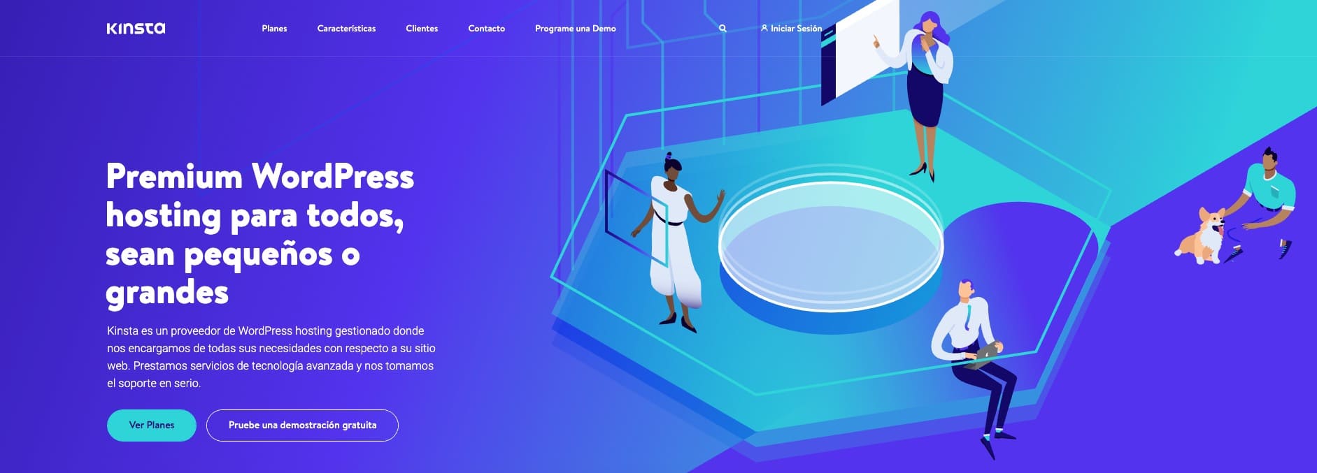En la página de inicio de Kinsta