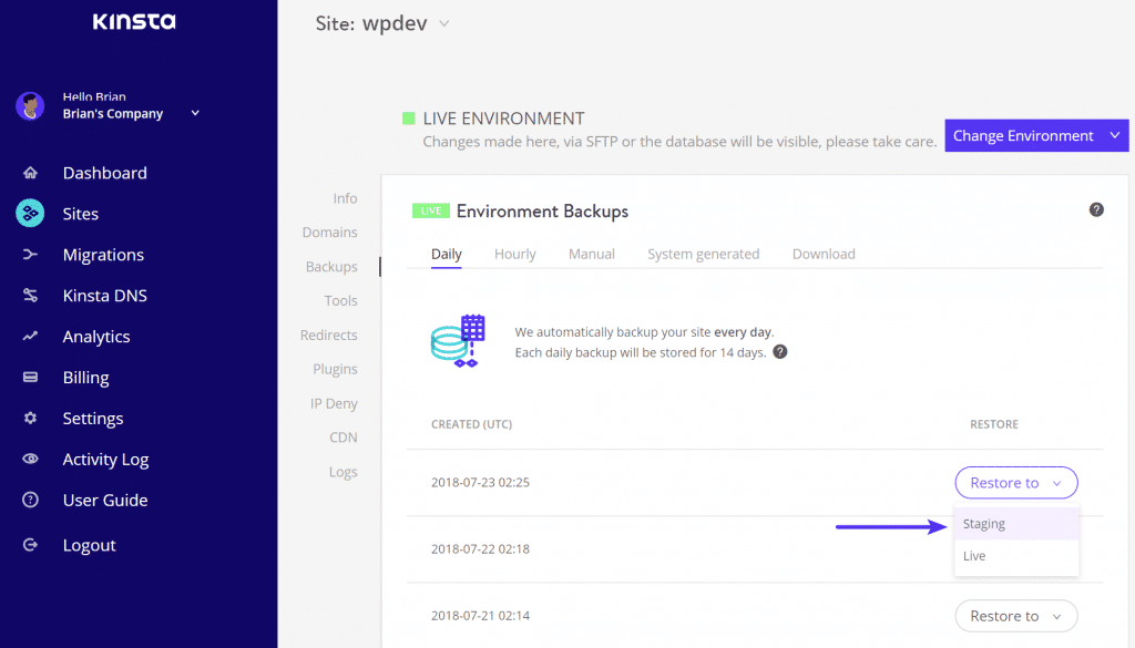 Cómo Restaurar Un Backup de Wordpress al Entorno de Staging