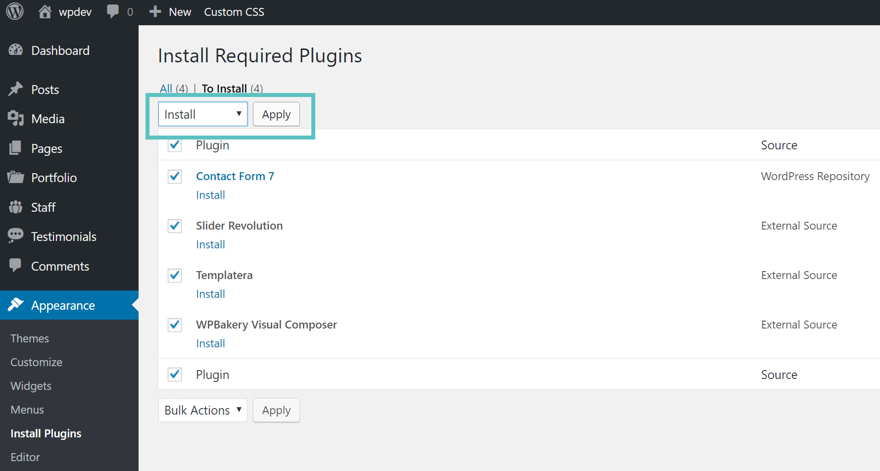 8. instalar plugins