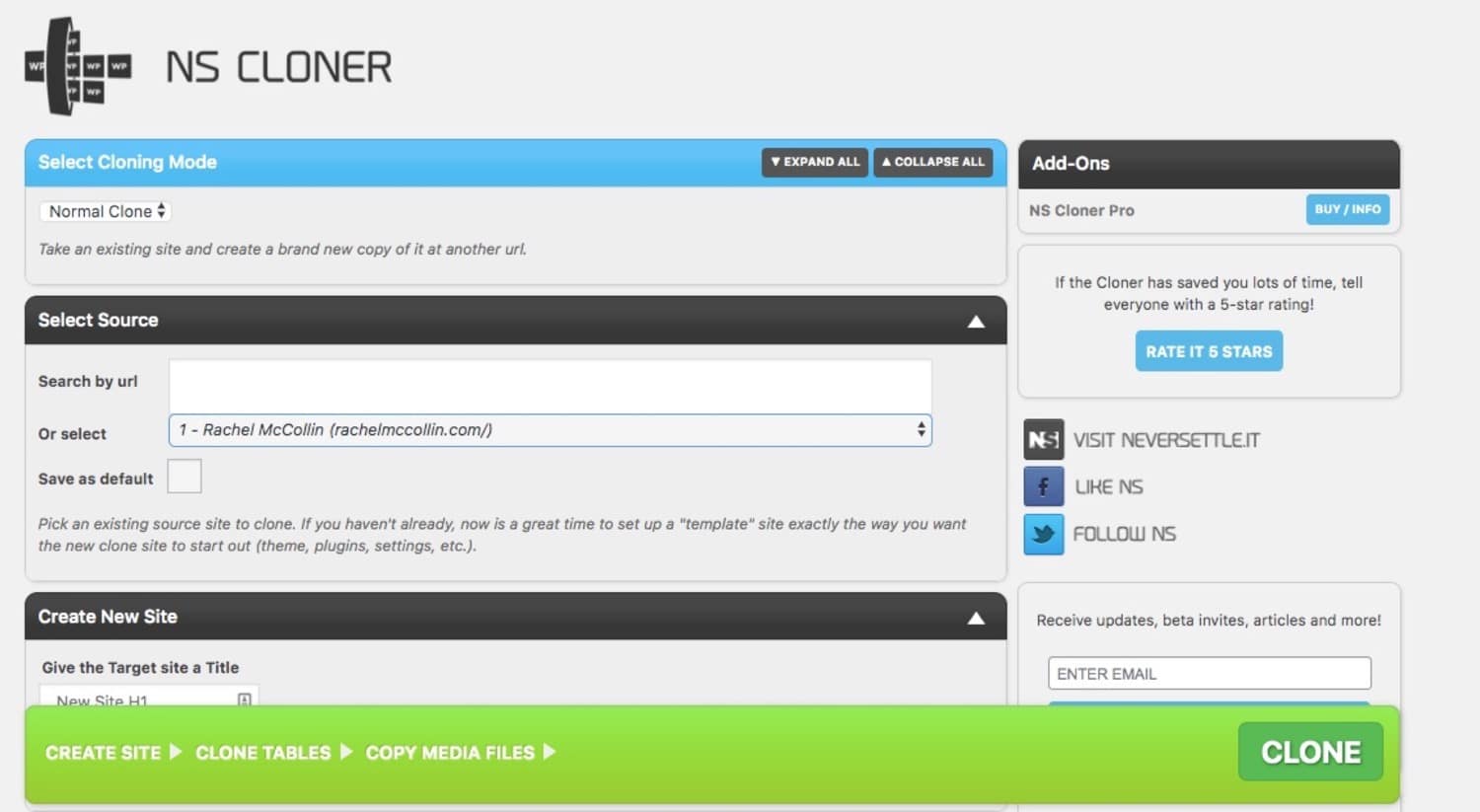 NS Clone WordPress plugin