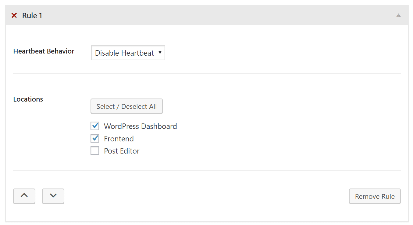 Deshabilitar Heartbeat en dashboard y frontend