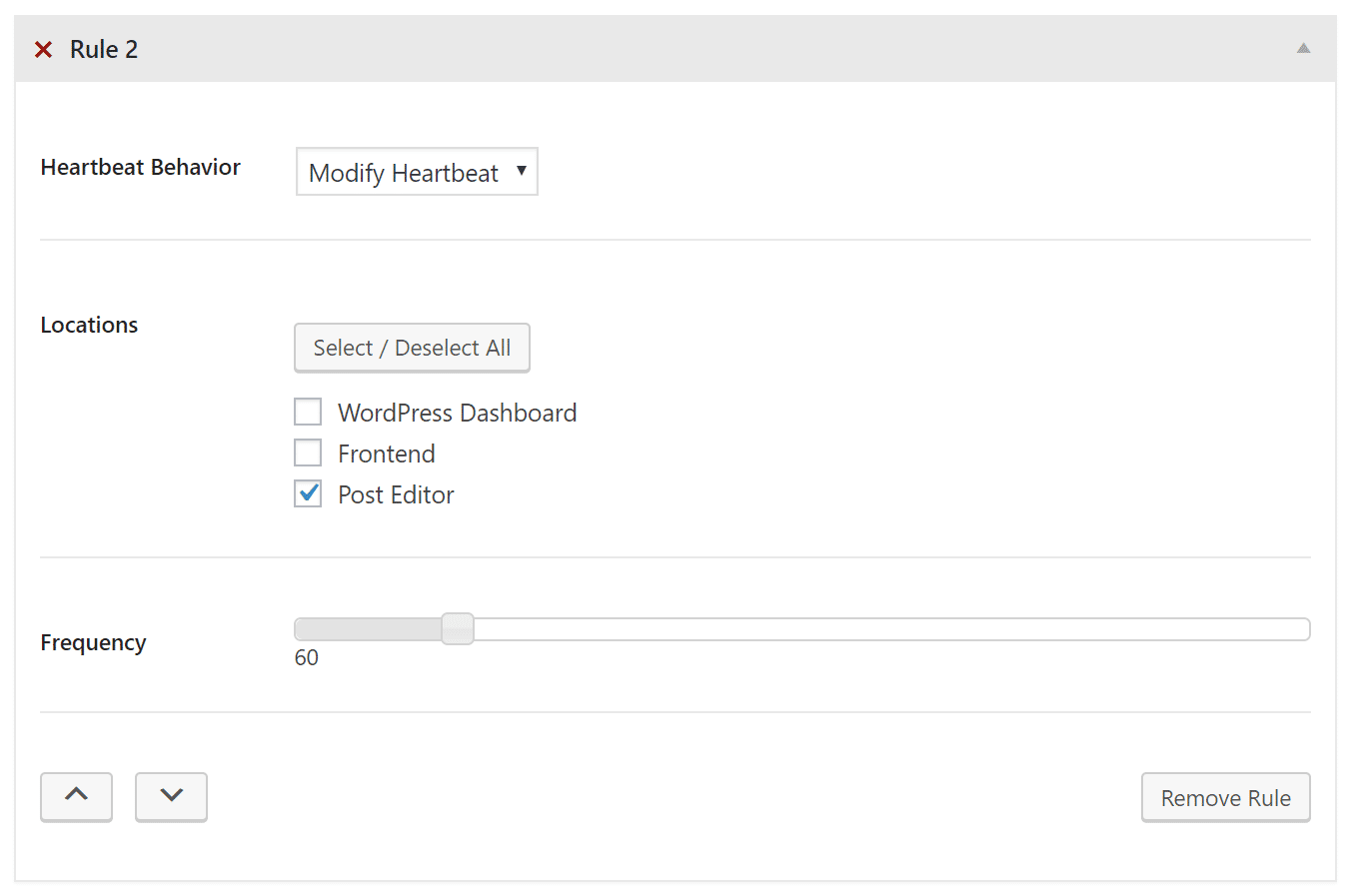 Modificar Heartbeat a 60 segundos