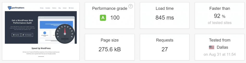 Las pruebas de velocidad de Pingdom antes del DNS y la cache
