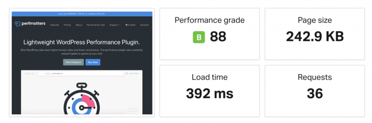 La prueba de velocidad en Pingom después de DNS