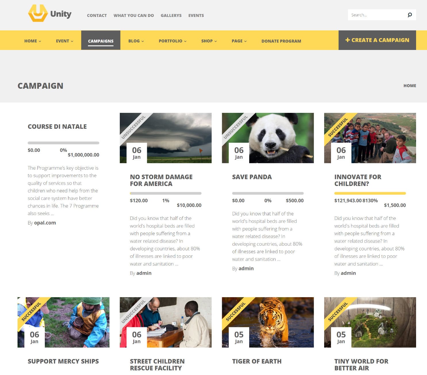 tema de unity wordpress-crowdfunding