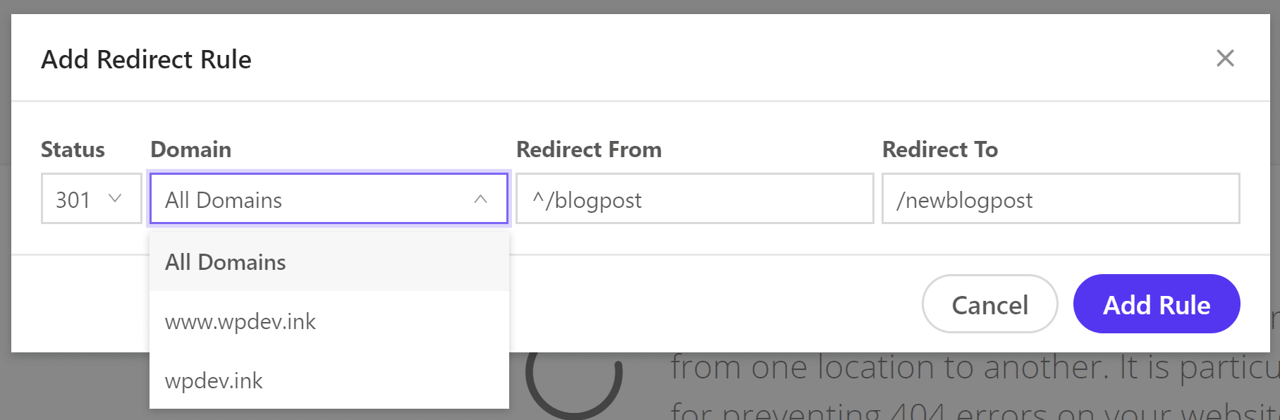 The Kinsta Redirect tool La herramienta de redireccionamiento de Kinsta