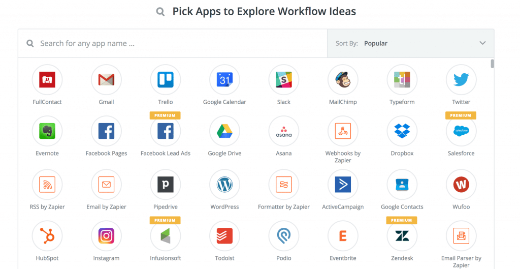 CRM integraciones de Zapier