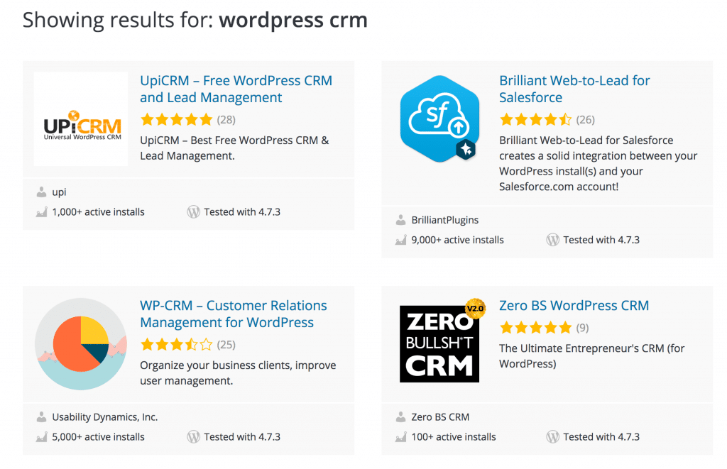 WordPress CRM plugins