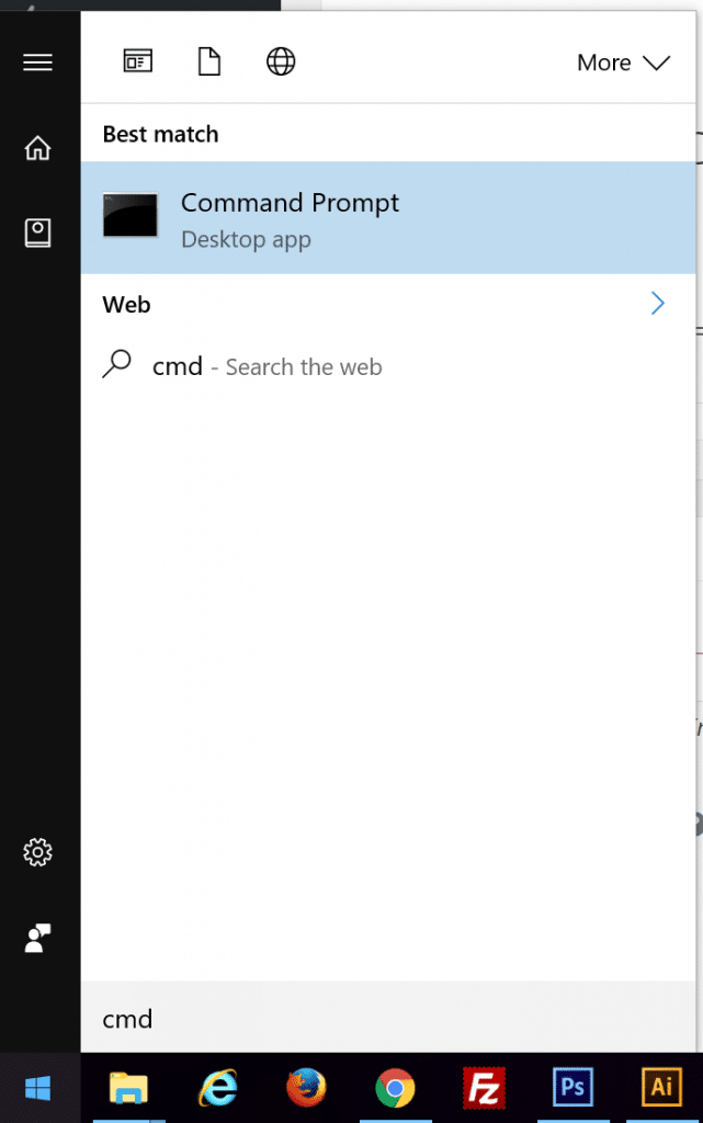 Command prompt en Windows