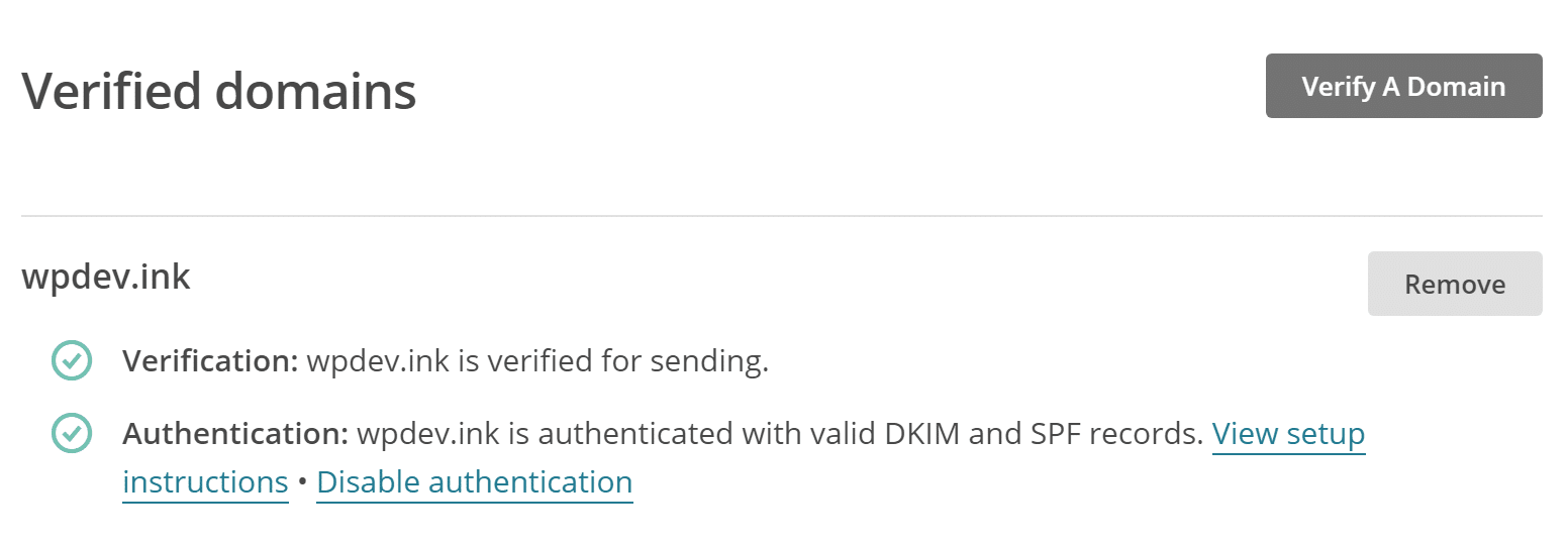 Dominios verificados
