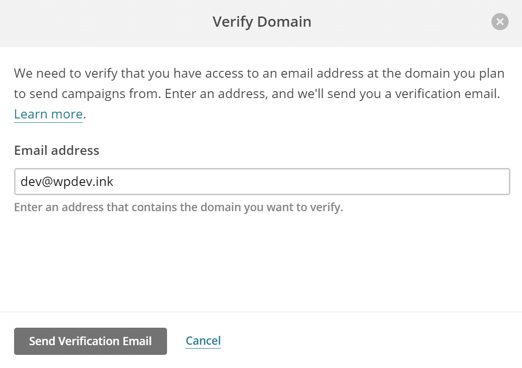 Enviar email de verificación