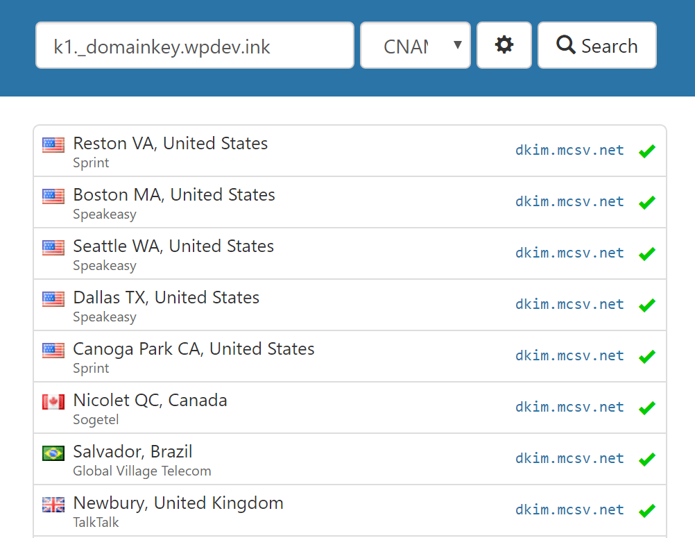Verificar DKIM récord
