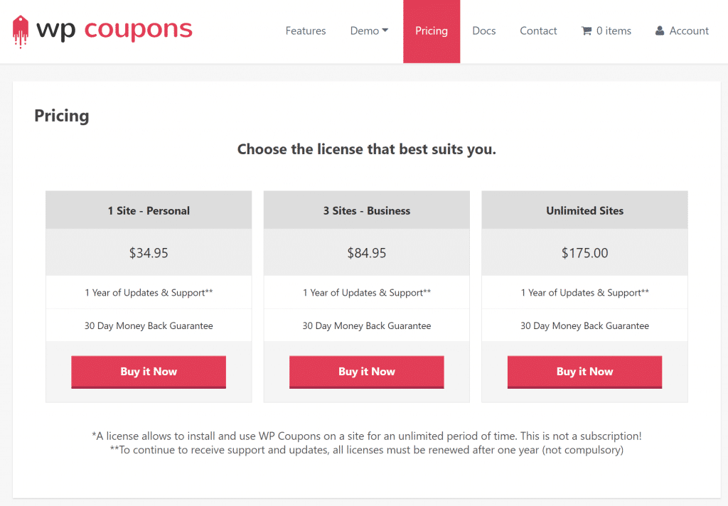 Tablas de precios en EDD