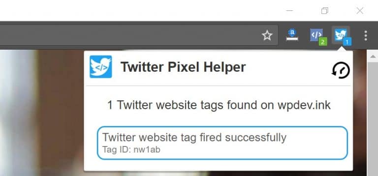 Twitter pixel helper