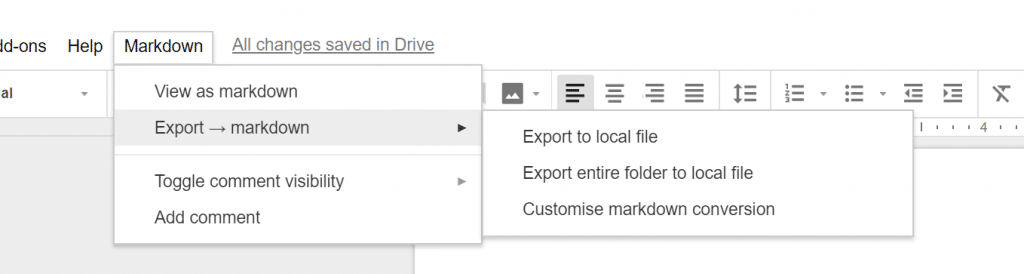 Exportar Google Docs al markdown