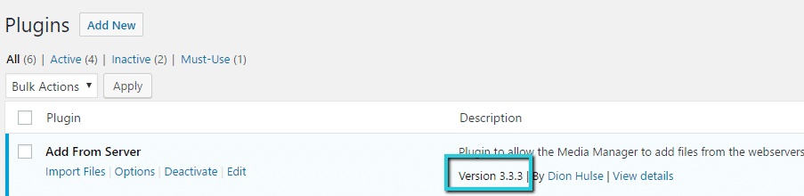 La última versión del plugin