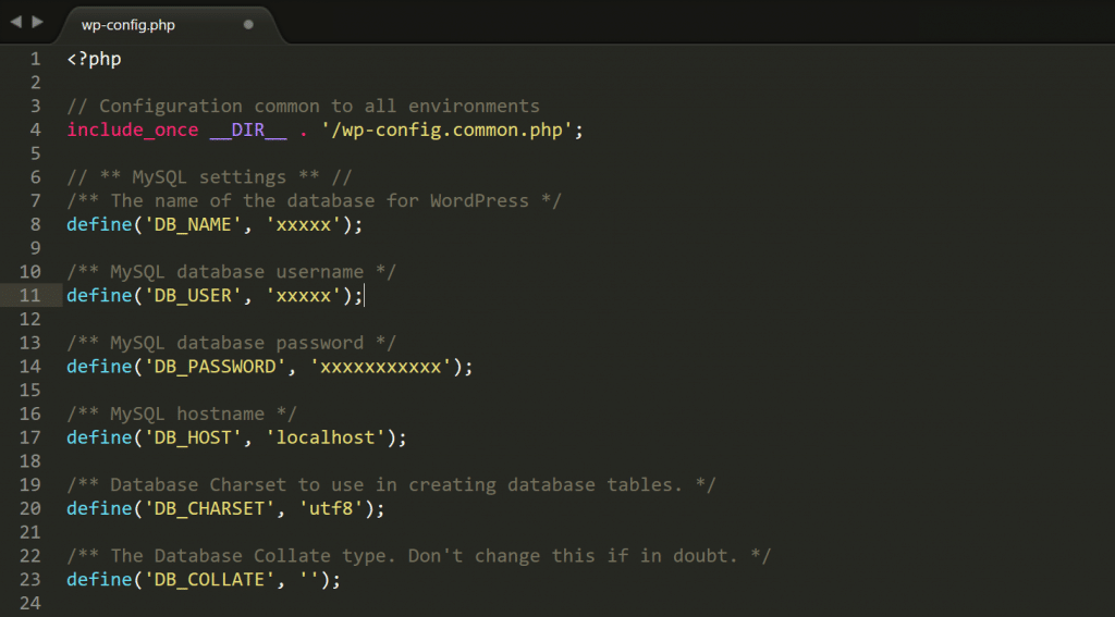 Wp-config.php credenciales