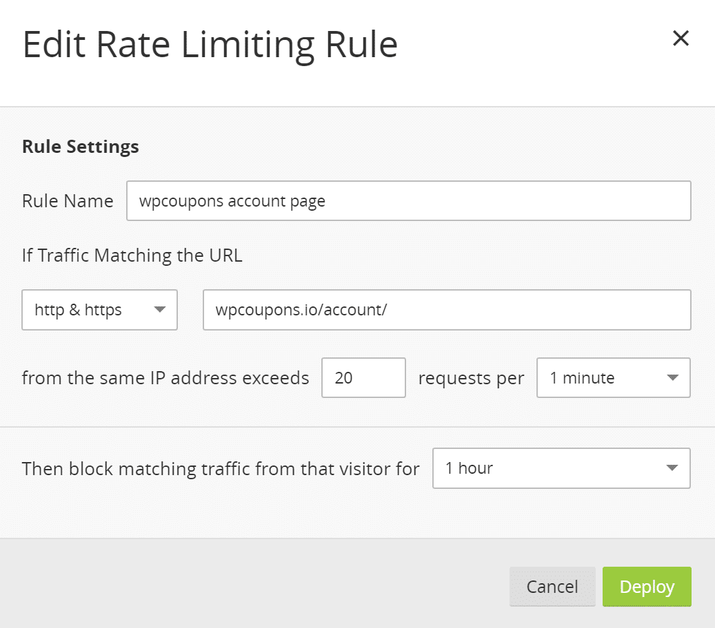 Limitación de velocidad IP