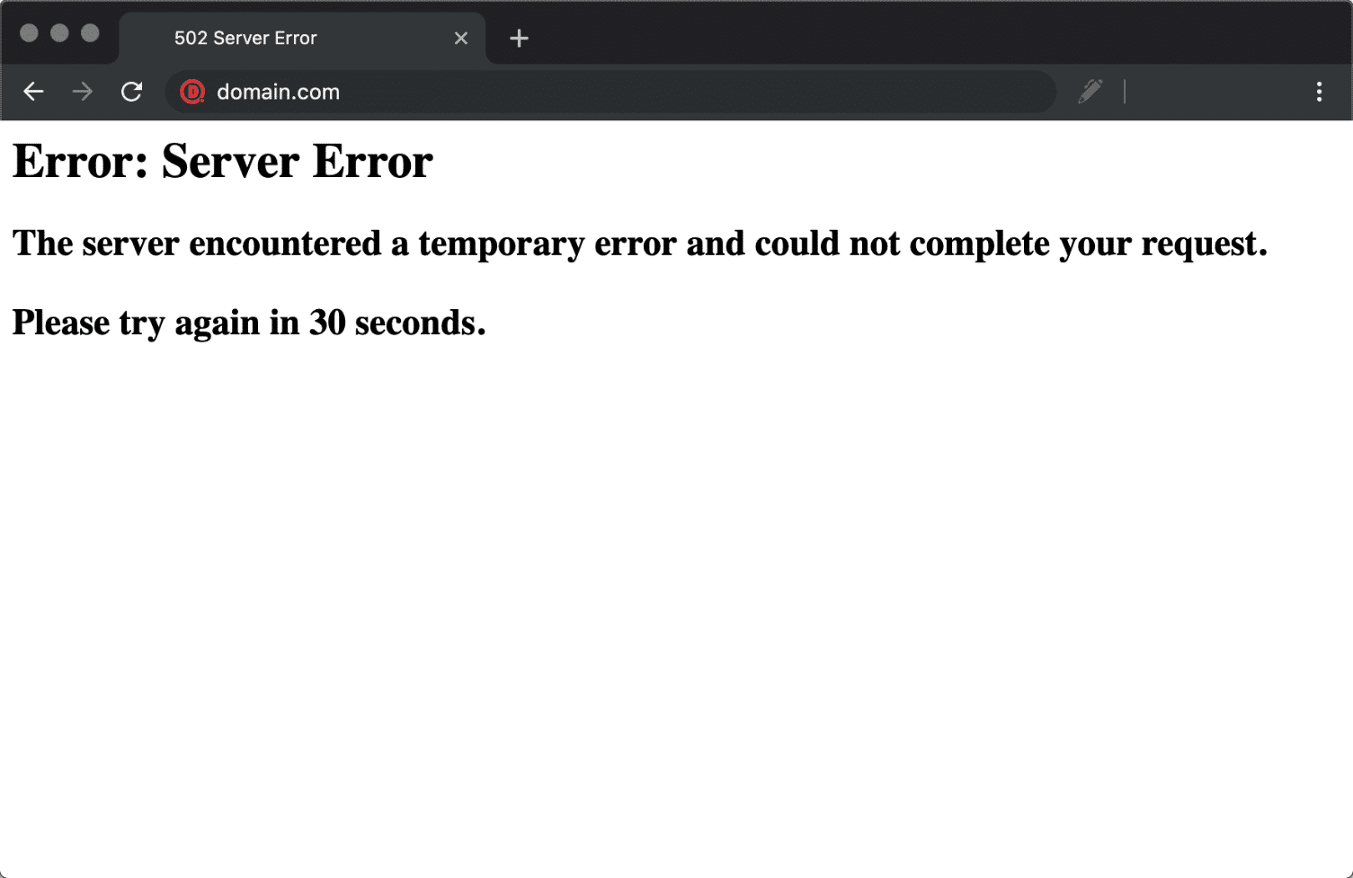 502 server error en el navegador