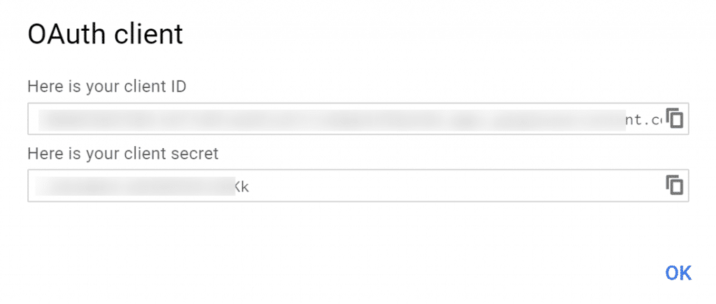Id del cliente Oauth