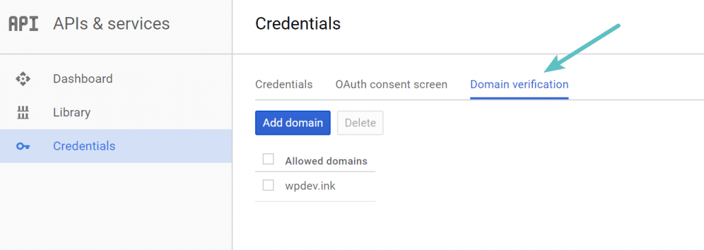 Verificar dominio en Google Developer Console