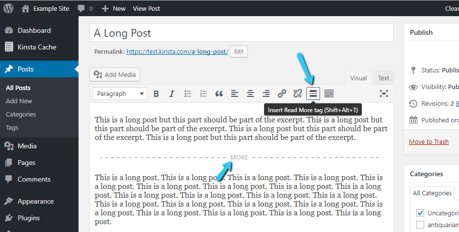 Cómo utilizar la etiqueta "Más" de WordPress